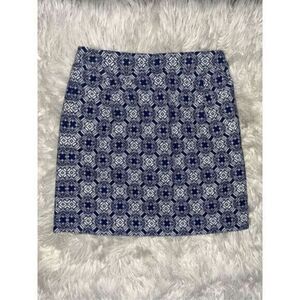 Jcrew Blue & White printed lined mini skirt size 0